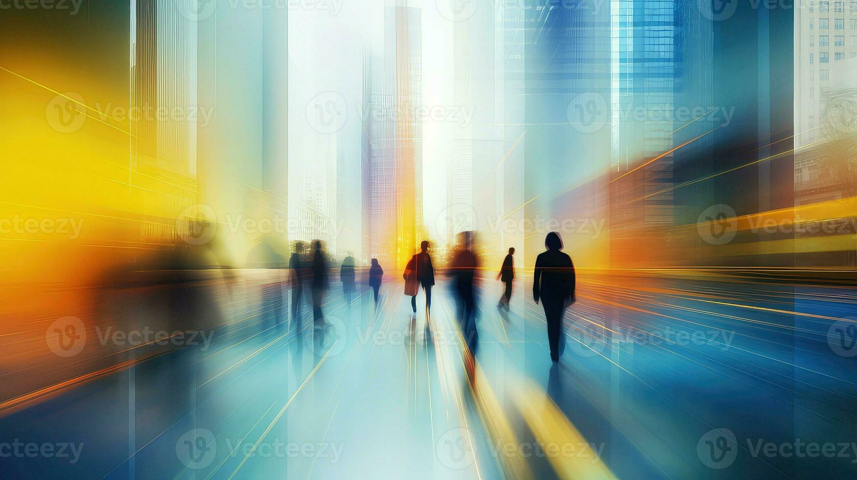AI generated technology blur business background photo