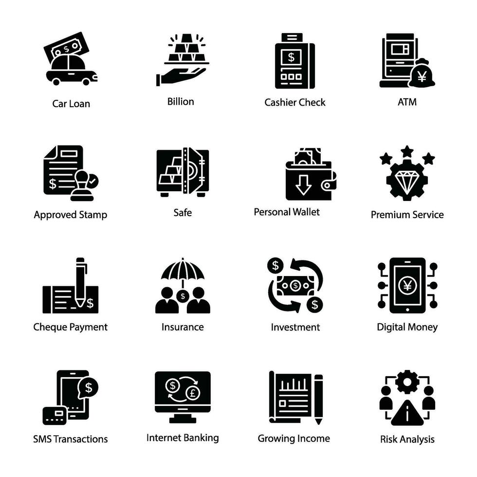 Pack of Business and Trade Flow Icons vector