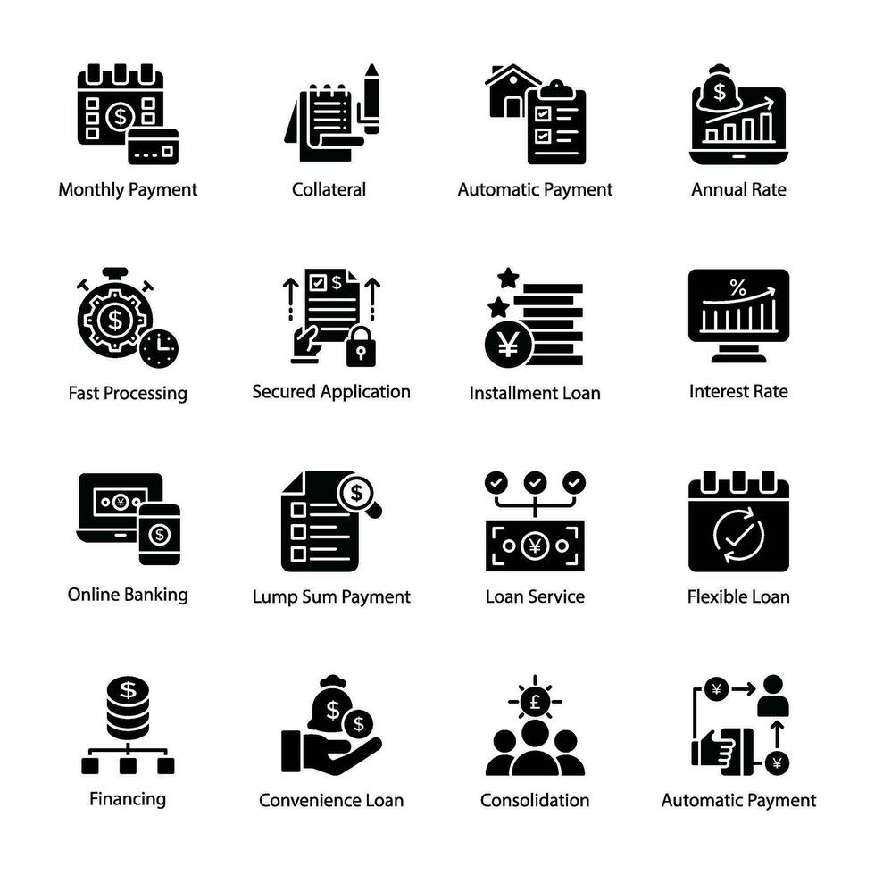 Pack of Corporate Business Flow Icons vector