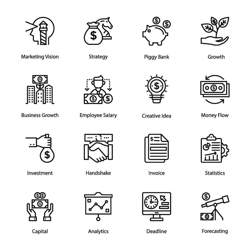 Pack of Money Flow Icons vector