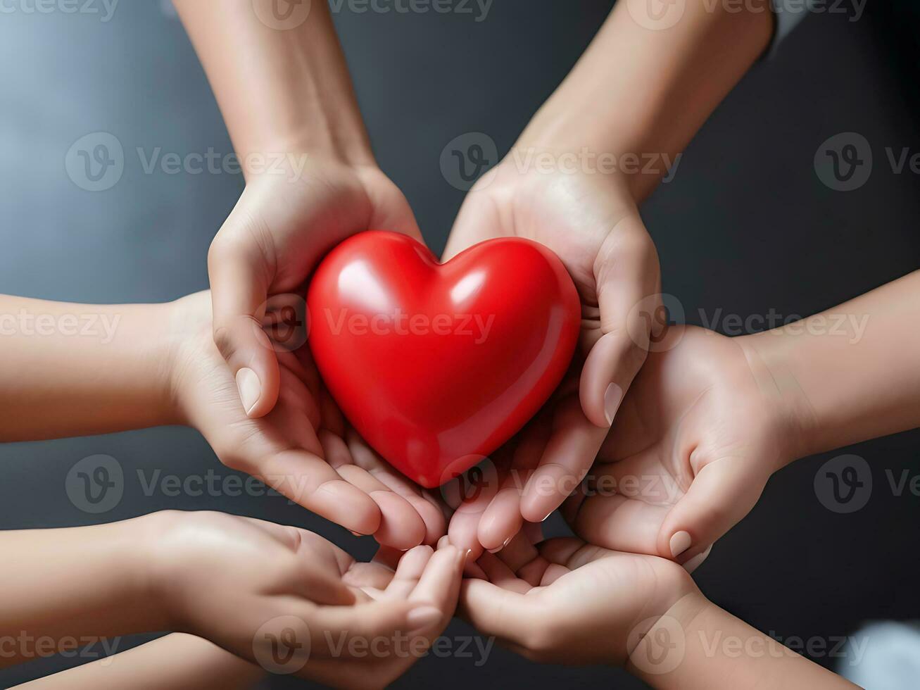 AI generated responsibility, gratitude love 3d Red Heart valentines day photo