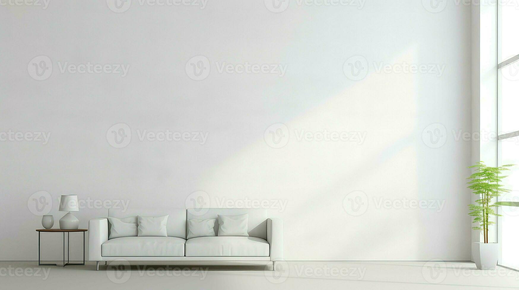 AI generated serenity interior empty background photo