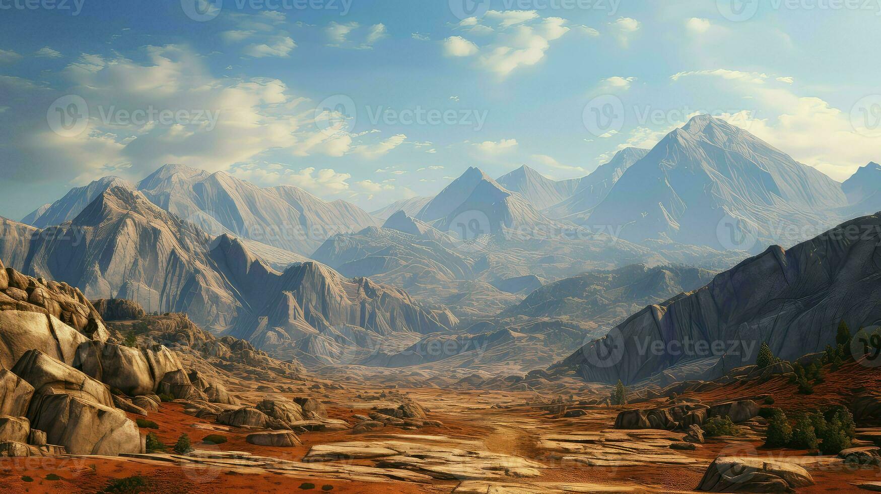 AI generated tectonic fault block mountains photo