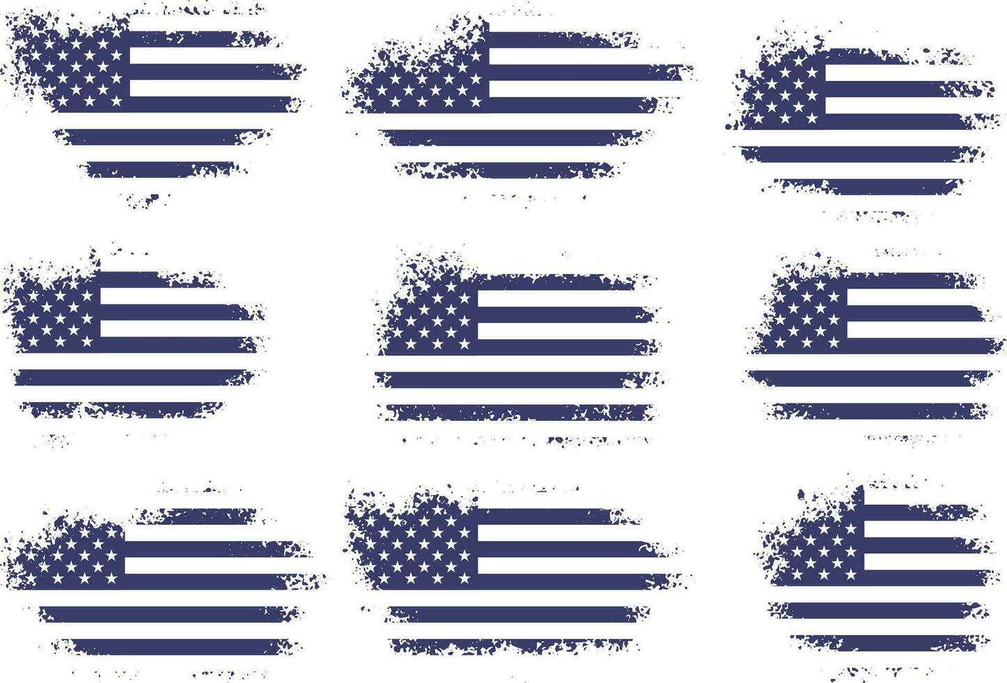 americano bandera silueta, grunge Estados Unidos bandera conjunto vector, grunge, bandera, silueta, independencia, julio, 4to de julio, 4to julio, bandera silueta vector