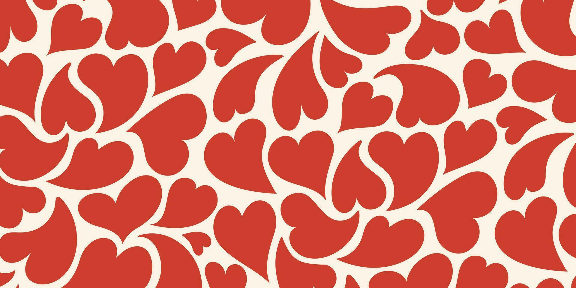 Hearts seamless pattern. Valentine's day, love concept. Vector illustration on isolated background for paper, cover, gift wrap, notebook, greeting card.