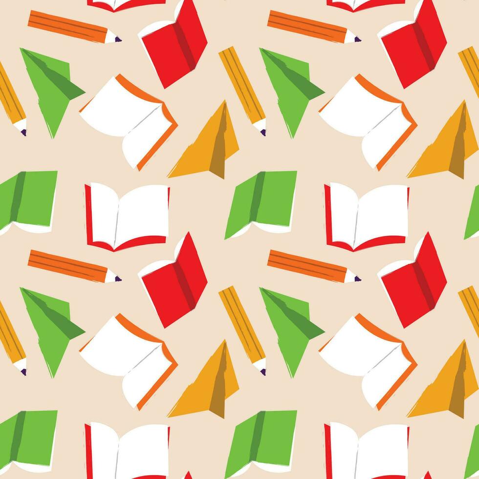 Hand drawn education seamless pattern. vector