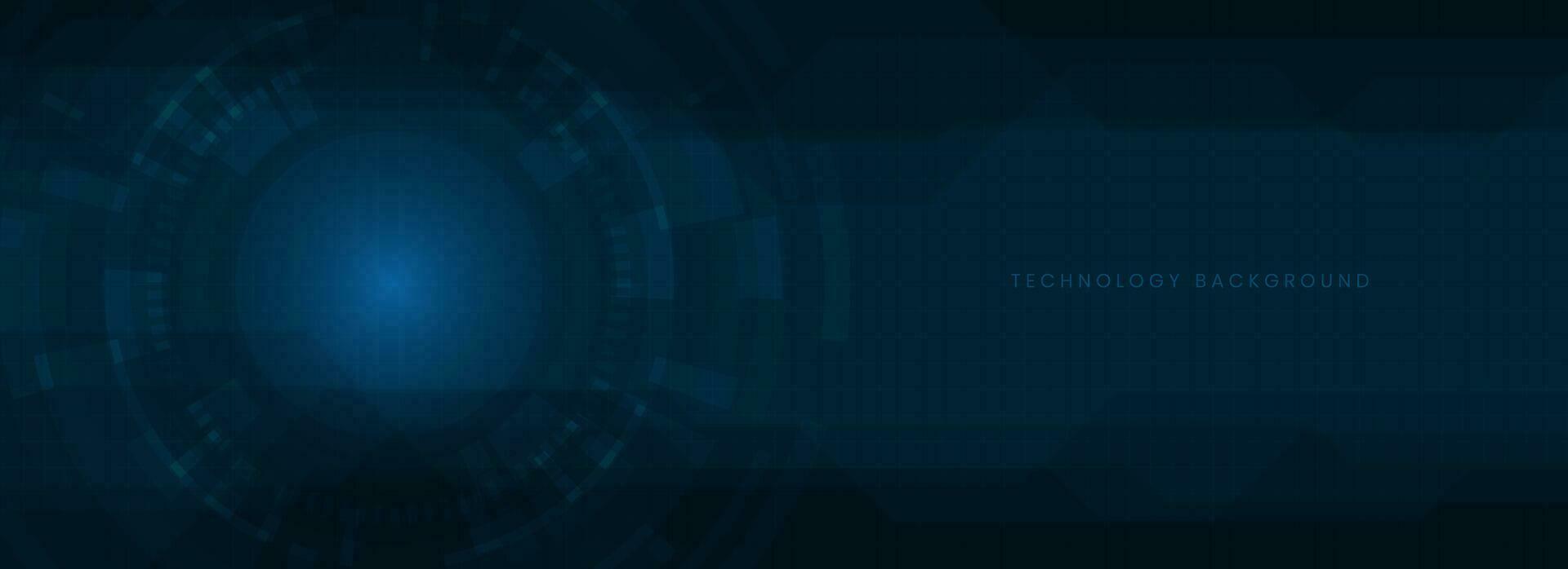 glowing blue technology circle Futuristic background concept vector