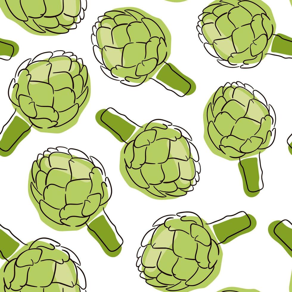 Artichoke vector seamless pattern. Beautiful design elements, perfect for prints and patterns.