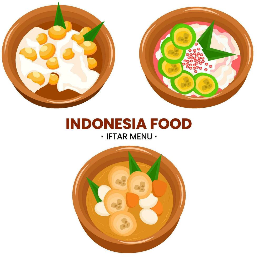 vector Indonesian food for iftar menu