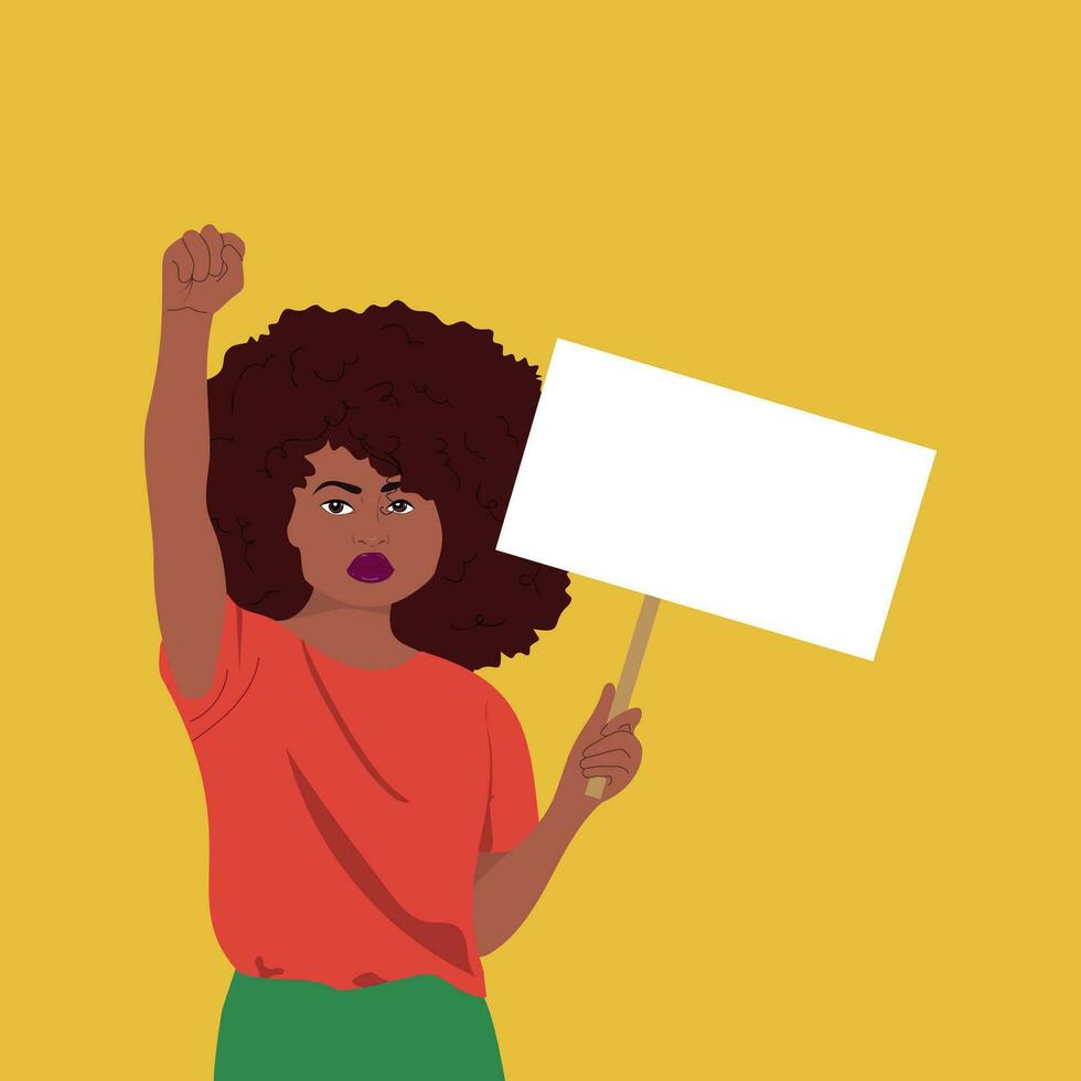 African american woman protesting vector