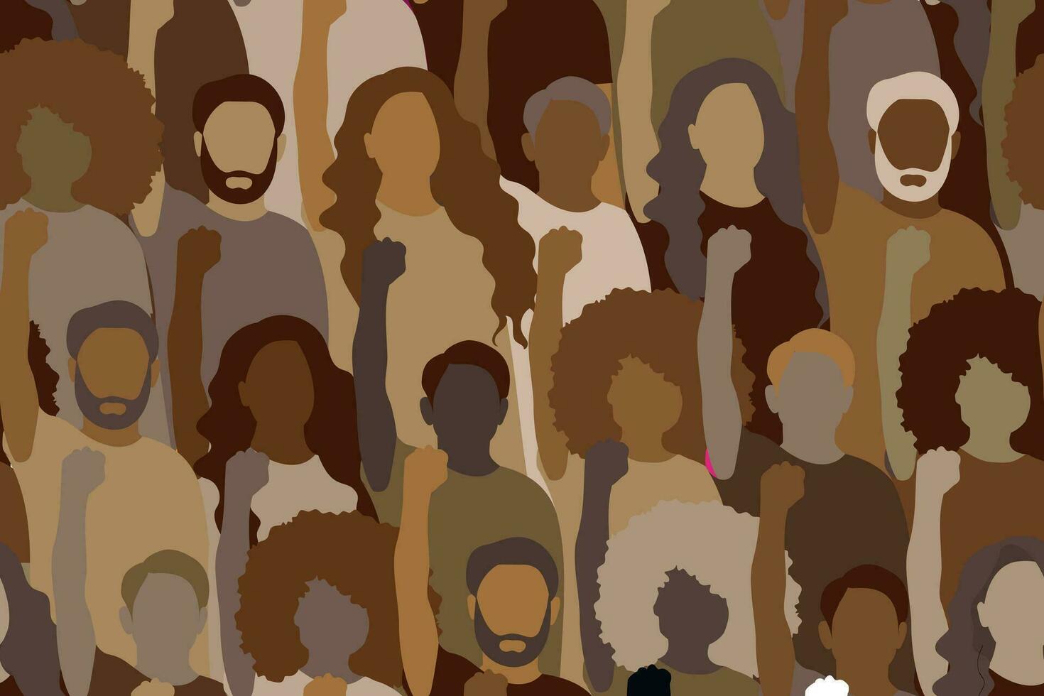 Seamless pattern of african american people vector