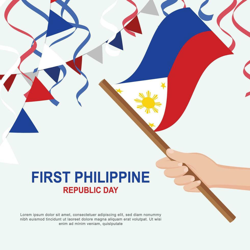 First Philippine Republic Day background. vector