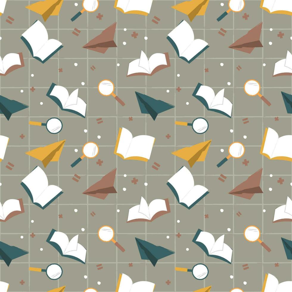 Hand drawn education seamless pattern. vector