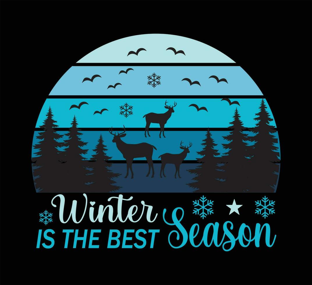 invierno temporada t camisa diseño vector