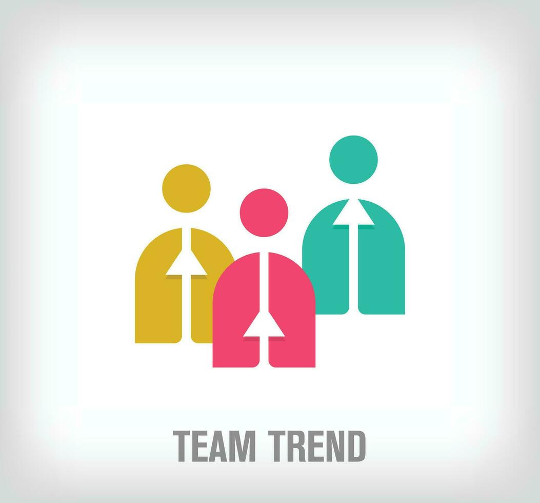 Creative rising team trend logo. Unique color transitions. Colleagues development corporate logo template. vector
