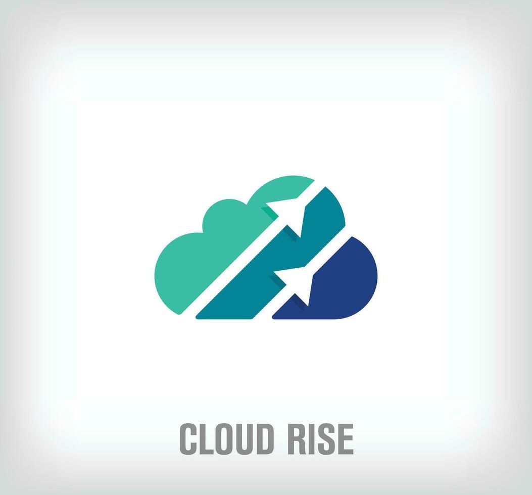 Creative cloud upgrade logo. Unique color transitions. Global climate development corporate logo template. vector