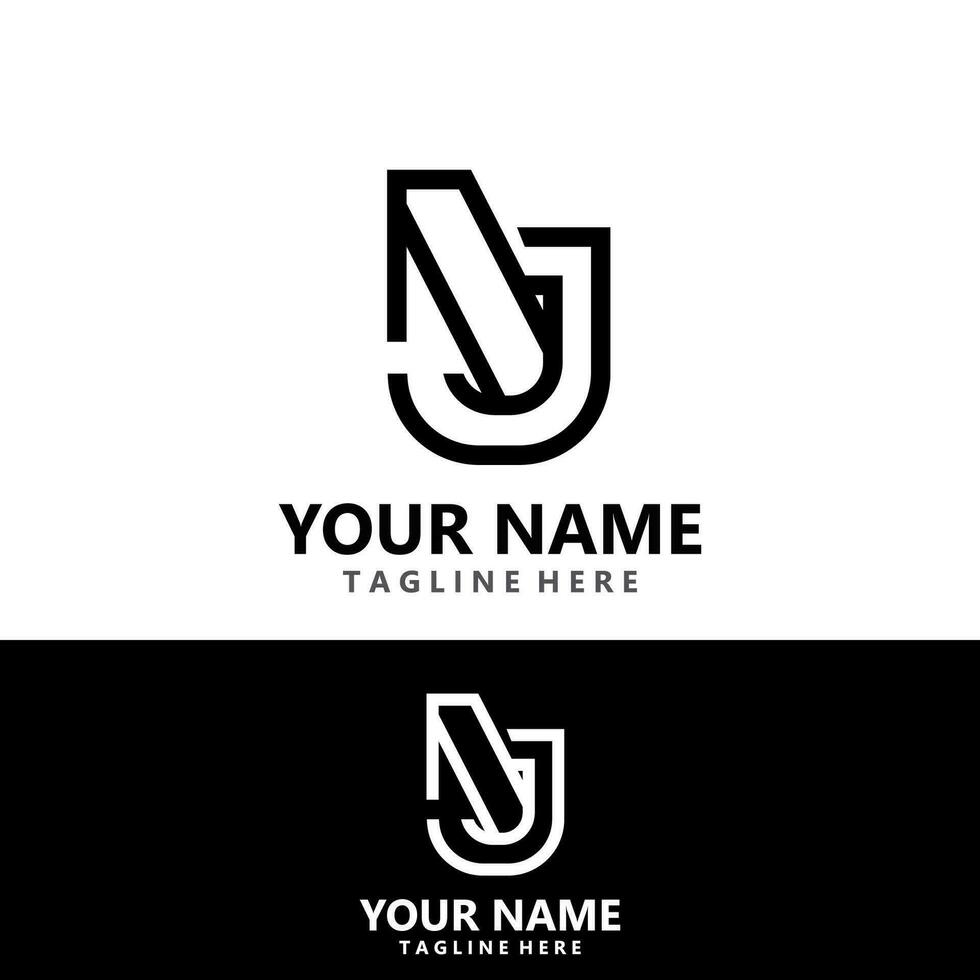 Minimalist NJ, Letter Logo, simple and Luxury Icon Vector business identity design Template