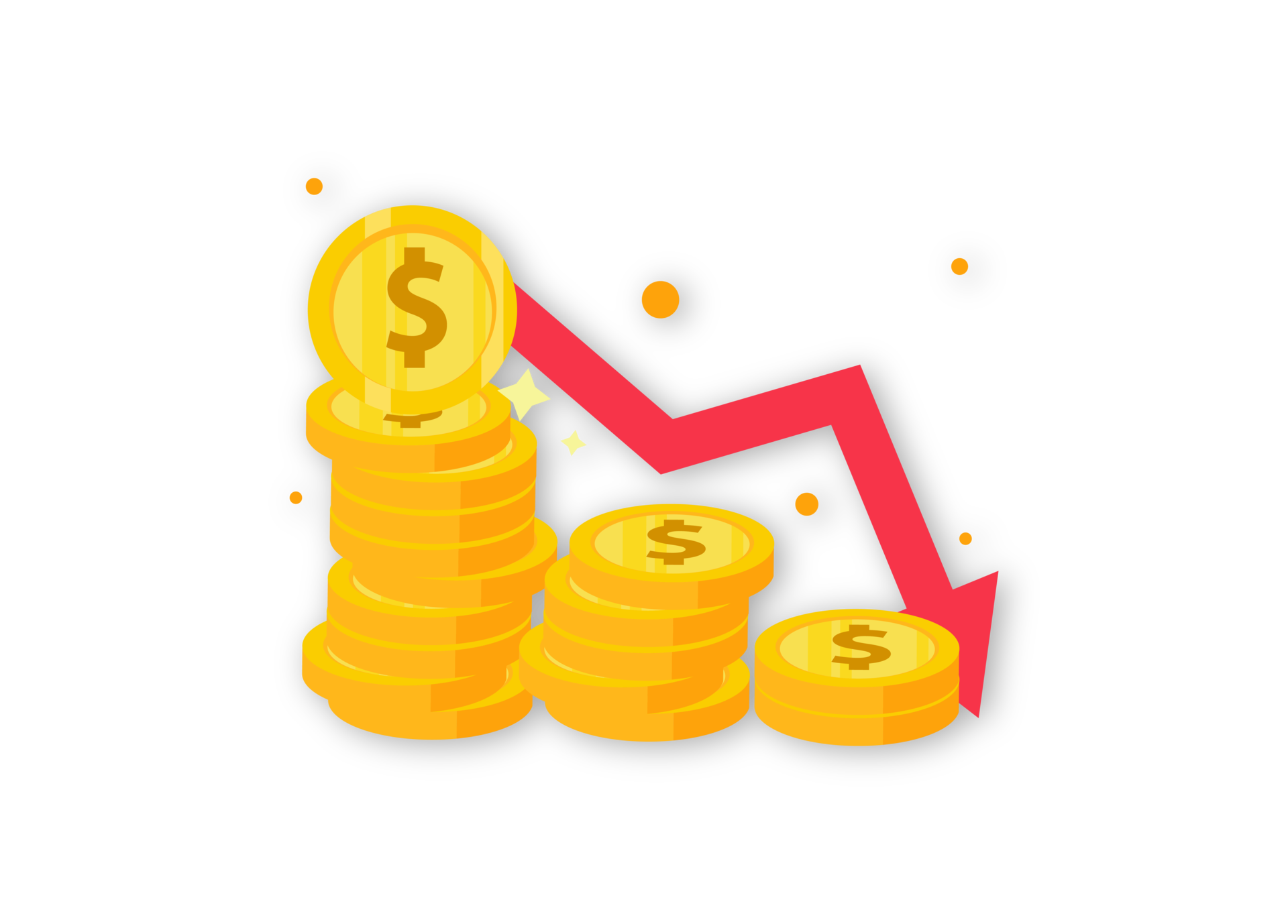 currency exchange rates, gold coins with arrows and transparent 