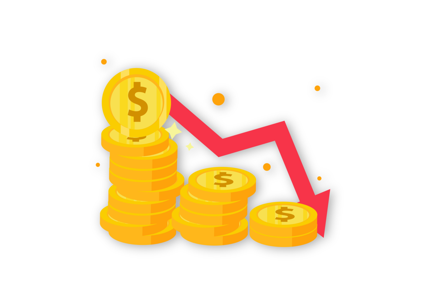 currency exchange rates, gold coins with arrows and transparent background png