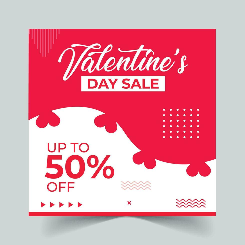 valentine's day social media post.social media post template valentine's day design vector