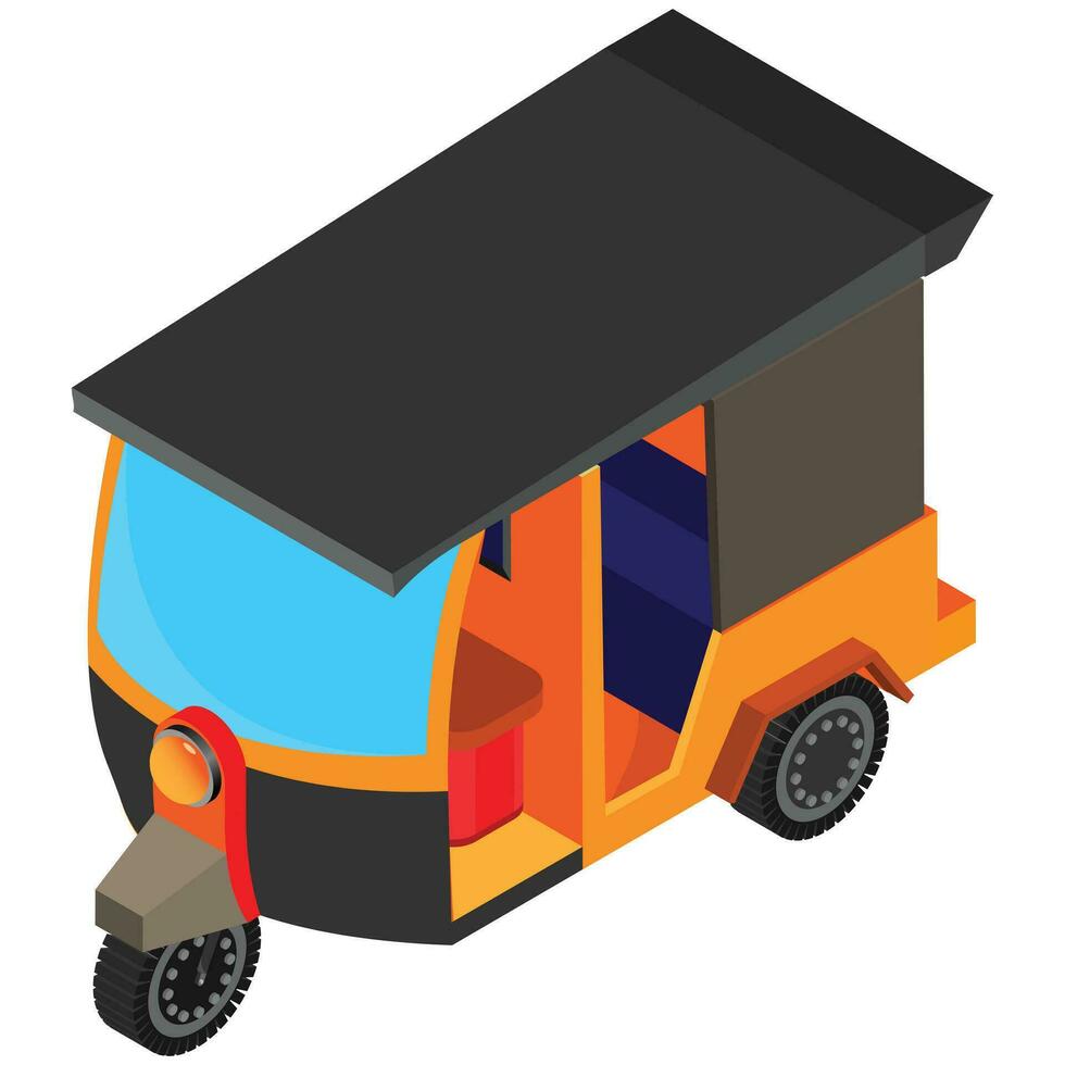 Isometric Rickshaw Faces a Direction vector