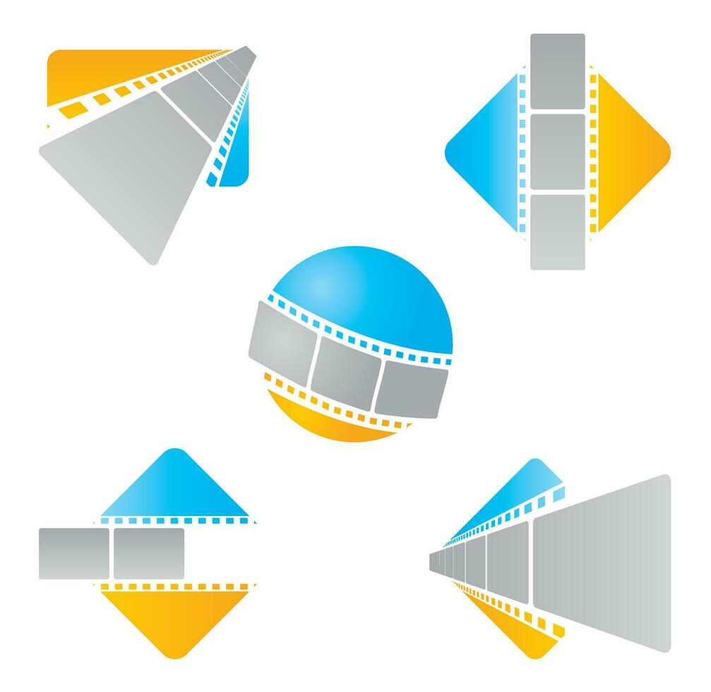 Set of icons for cinema or photo studio vector