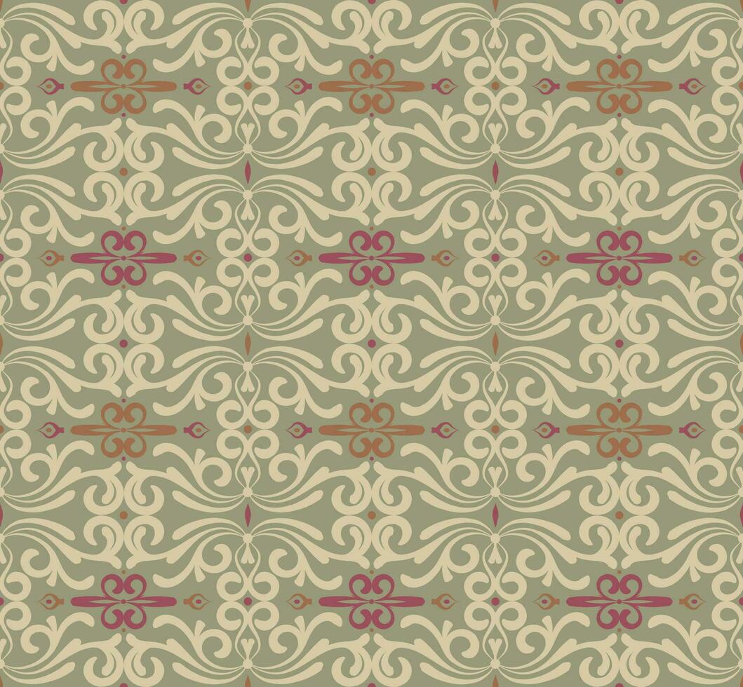 Seamless oriental pattern. Vector ornamental background for textile, fabric, wallpaper, wrapping. Classic royal pattern with damask elements.
