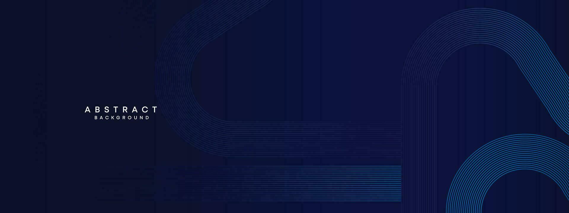 Abstract Dark Blue Waving circles lines Technology Background. Dark Blue gradient with glowing lines shiny geometric shape and diagonal, for brochure, cover, poster, banner, website, header vector