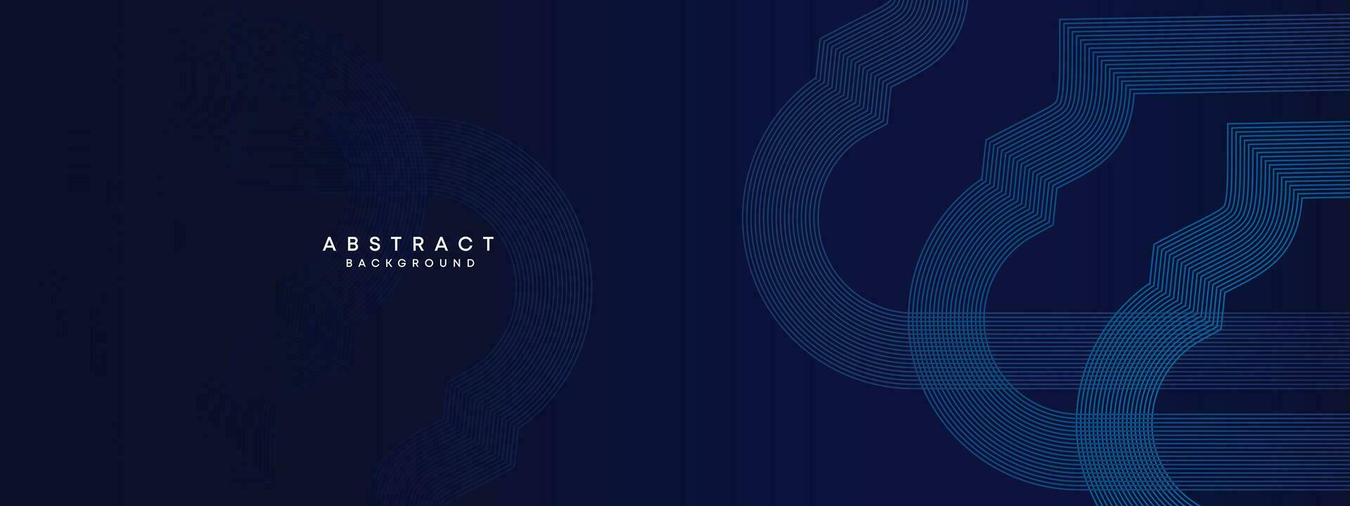 Abstract Dark Blue Waving circles lines Technology Background. Dark Blue gradient with glowing lines shiny geometric shape and diagonal, for brochure, cover, poster, banner, website, header vector