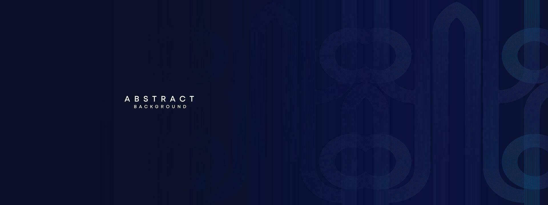 Abstract Dark Blue Waving circles lines Technology Background. Dark Blue gradient with glowing lines shiny geometric shape and diagonal, for brochure, cover, poster, banner, website, header vector