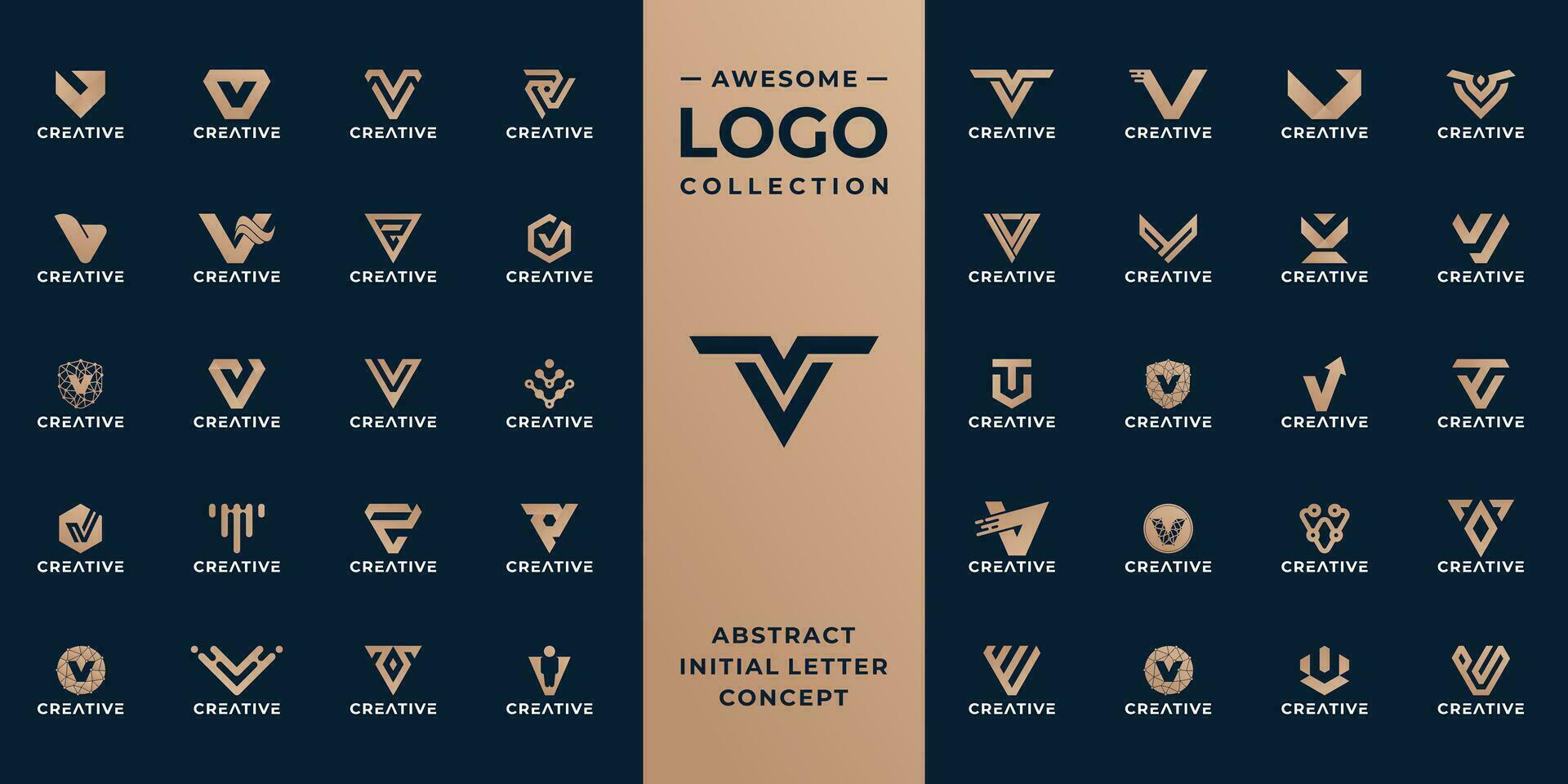 unique initial letter V logo design collection. vector