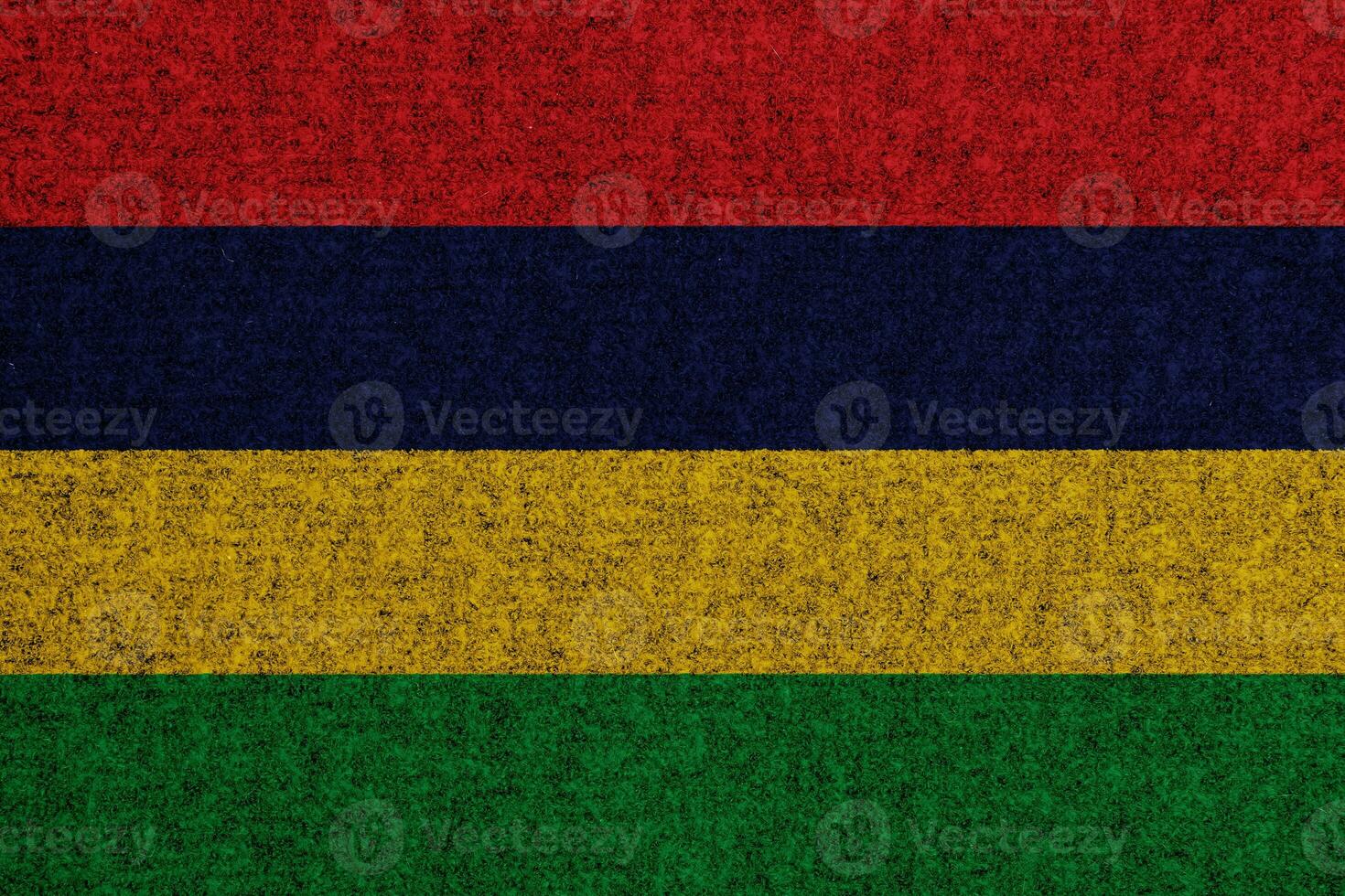 Flag of Republic of Mauritius on a textured background. Concept collage. photo