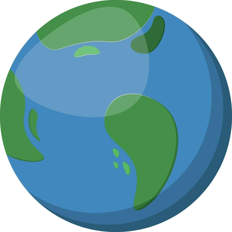 Vector illustration of globe, planet earth in cartoon style