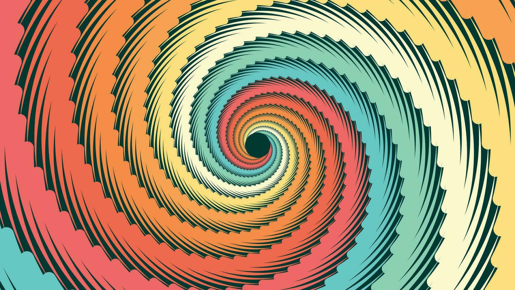 Abstract spiral spinning round vortex style background. vector