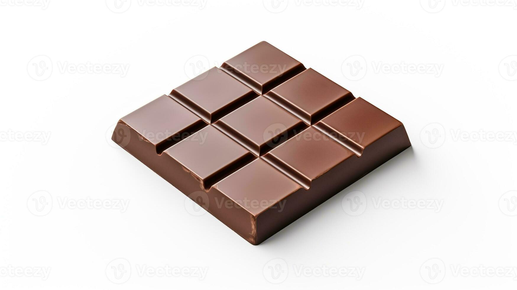 ai generado chocolate bar en blanco antecedentes. cacao, azúcar foto