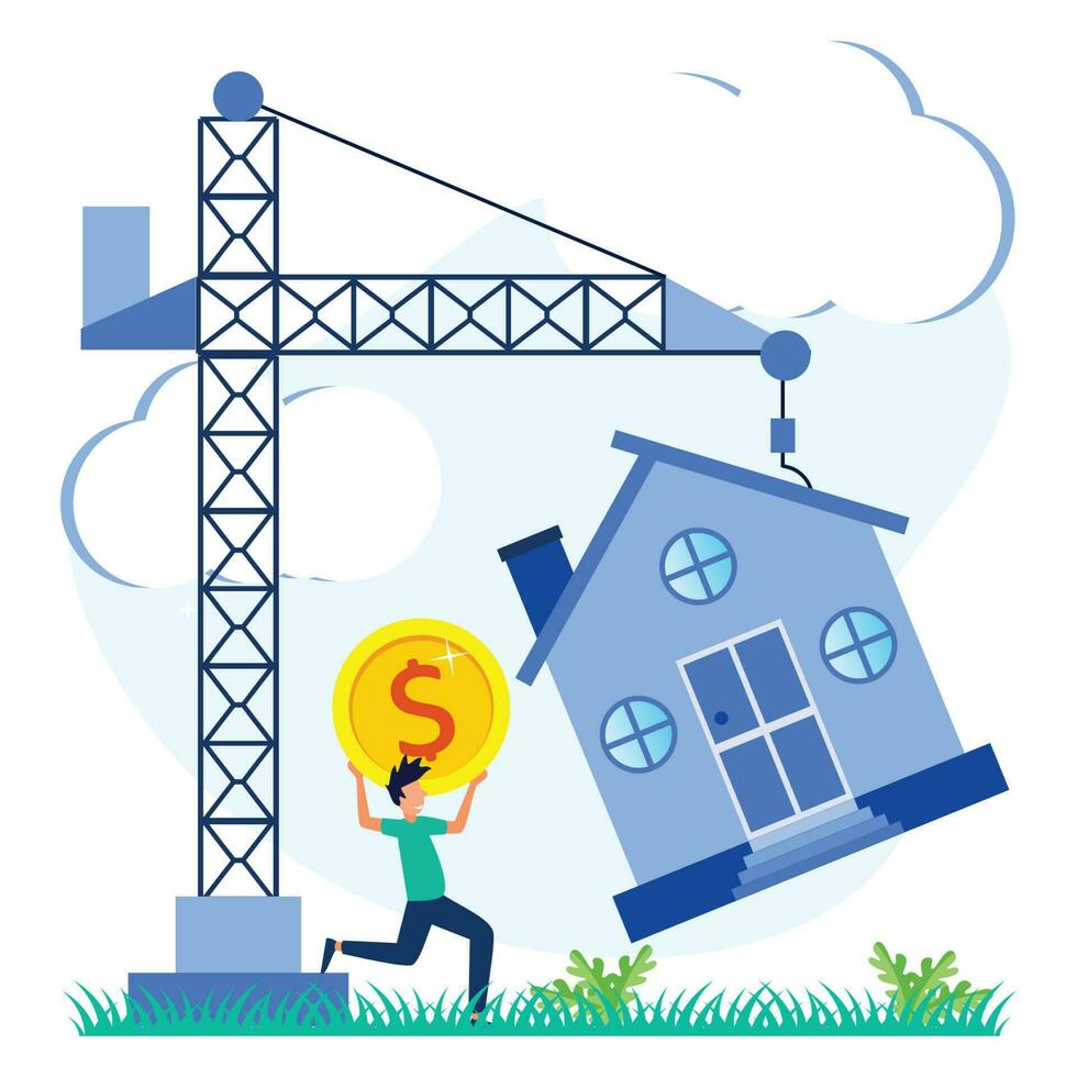Illustration vector graphic cartoon character of buy and choose housing