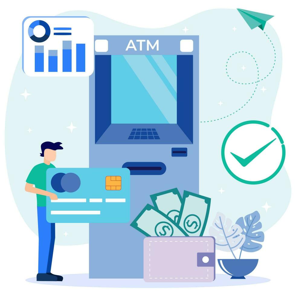 Illustration vector graphic cartoon character of ATM