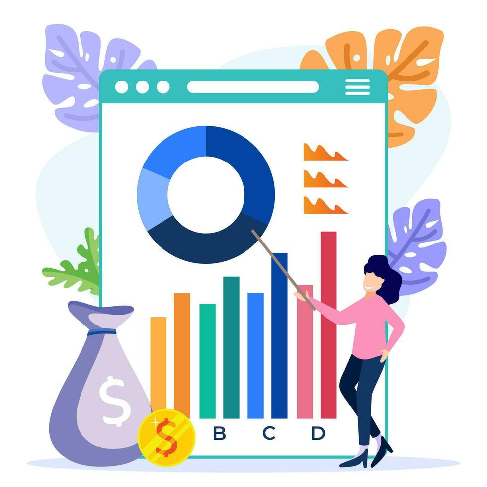 Illustration vector graphic cartoon character of stock market