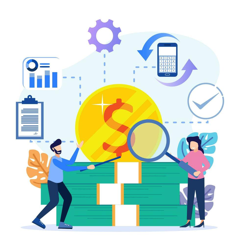 Illustration vector graphic cartoon character of audit