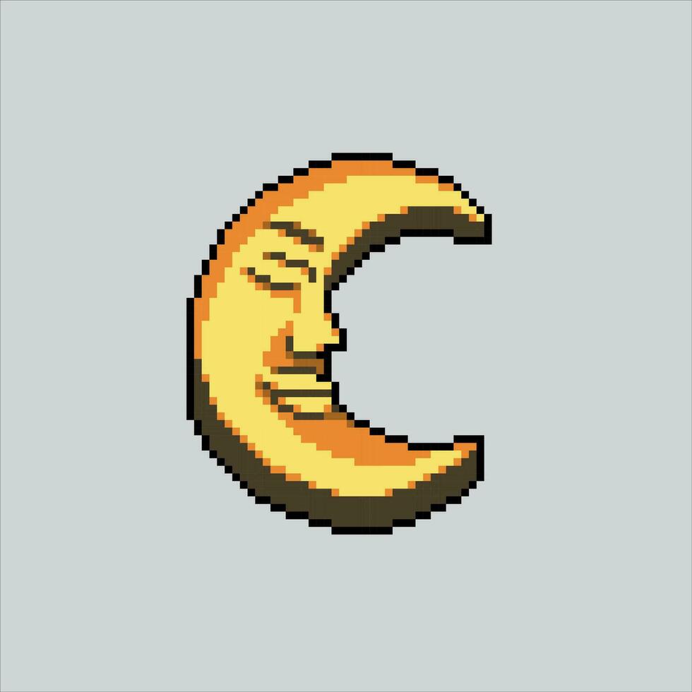 píxel Arte ilustración espacio Luna. pixelado Luna. espacio Luna satélite pixelado para el píxel Arte juego y icono para sitio web y vídeo juego. antiguo colegio retro vector