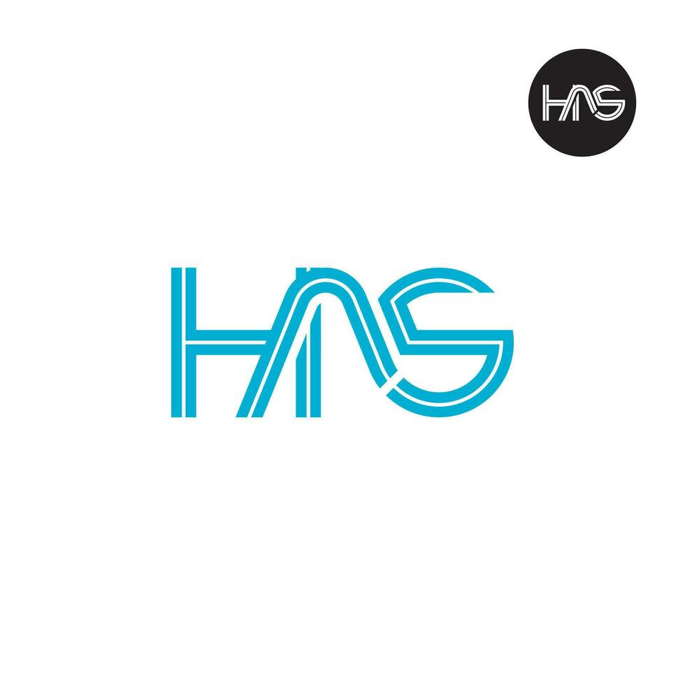 Letter HA5 Monogram Logo Design with Lines vector