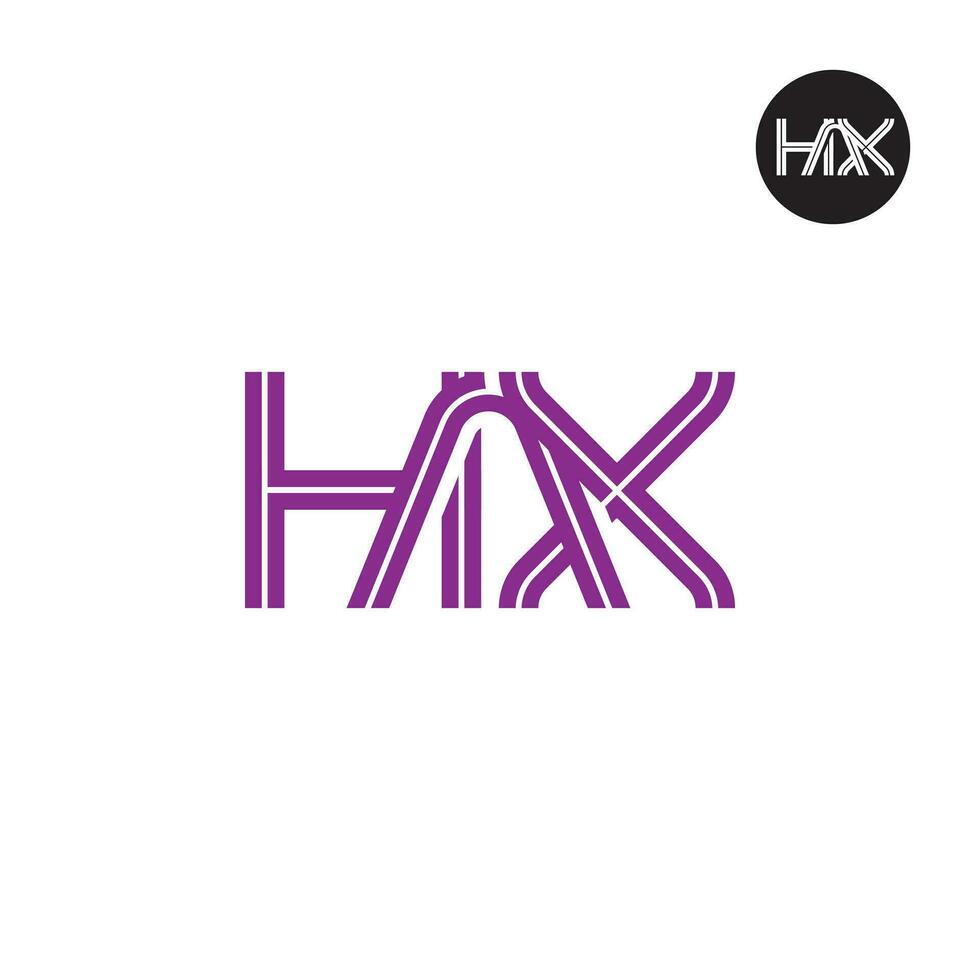 Letter HAX Monogram Logo Design with Lines vector