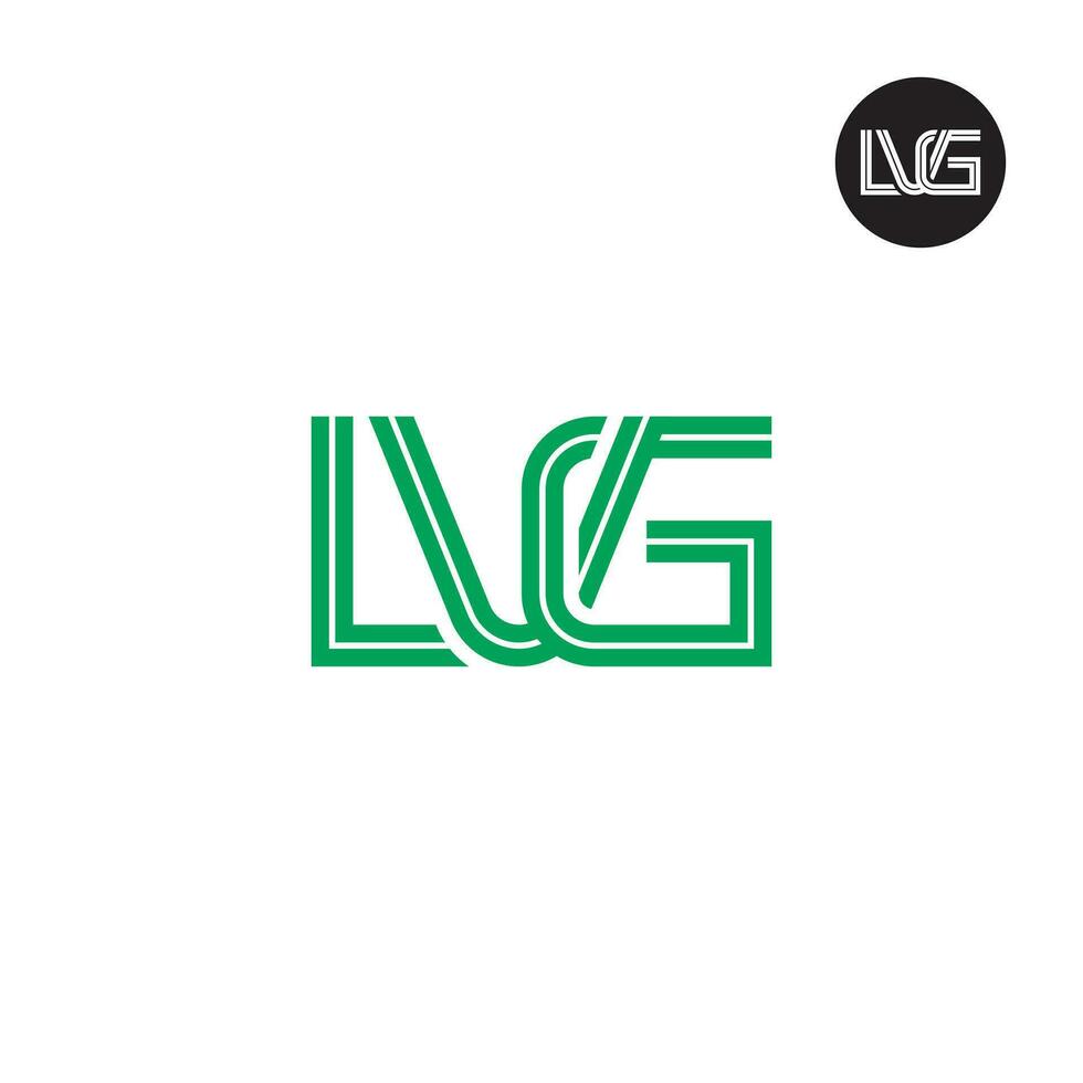 letra lvg monograma logo diseño con líneas vector