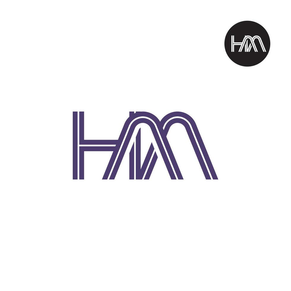 Letter HAA Monogram Logo Design with Lines vector