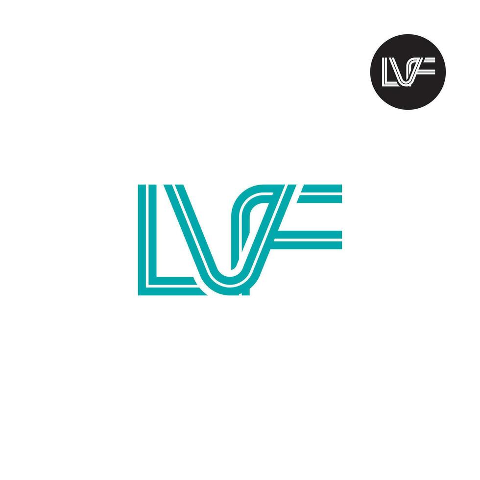 letra lvf monograma logo diseño con líneas vector