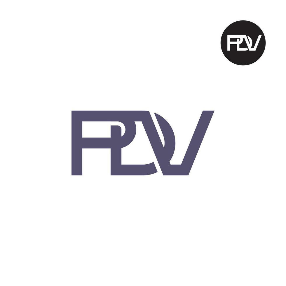 letra pdv monograma logo diseño vector