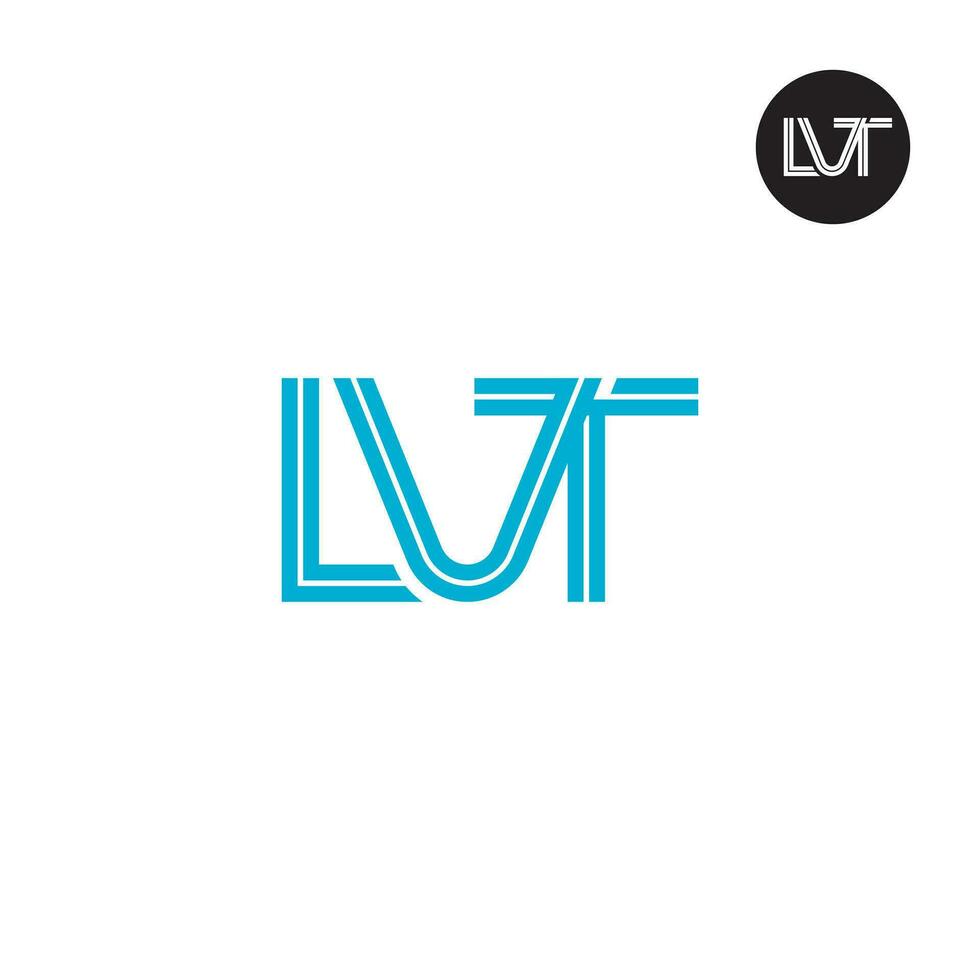 Letter LVT Monogram Logo Design with Lines vector