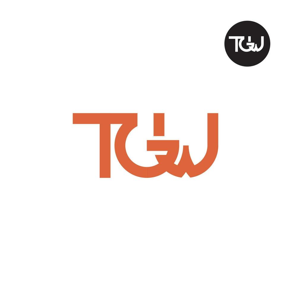 Letter TGW Monogram Logo Design vector