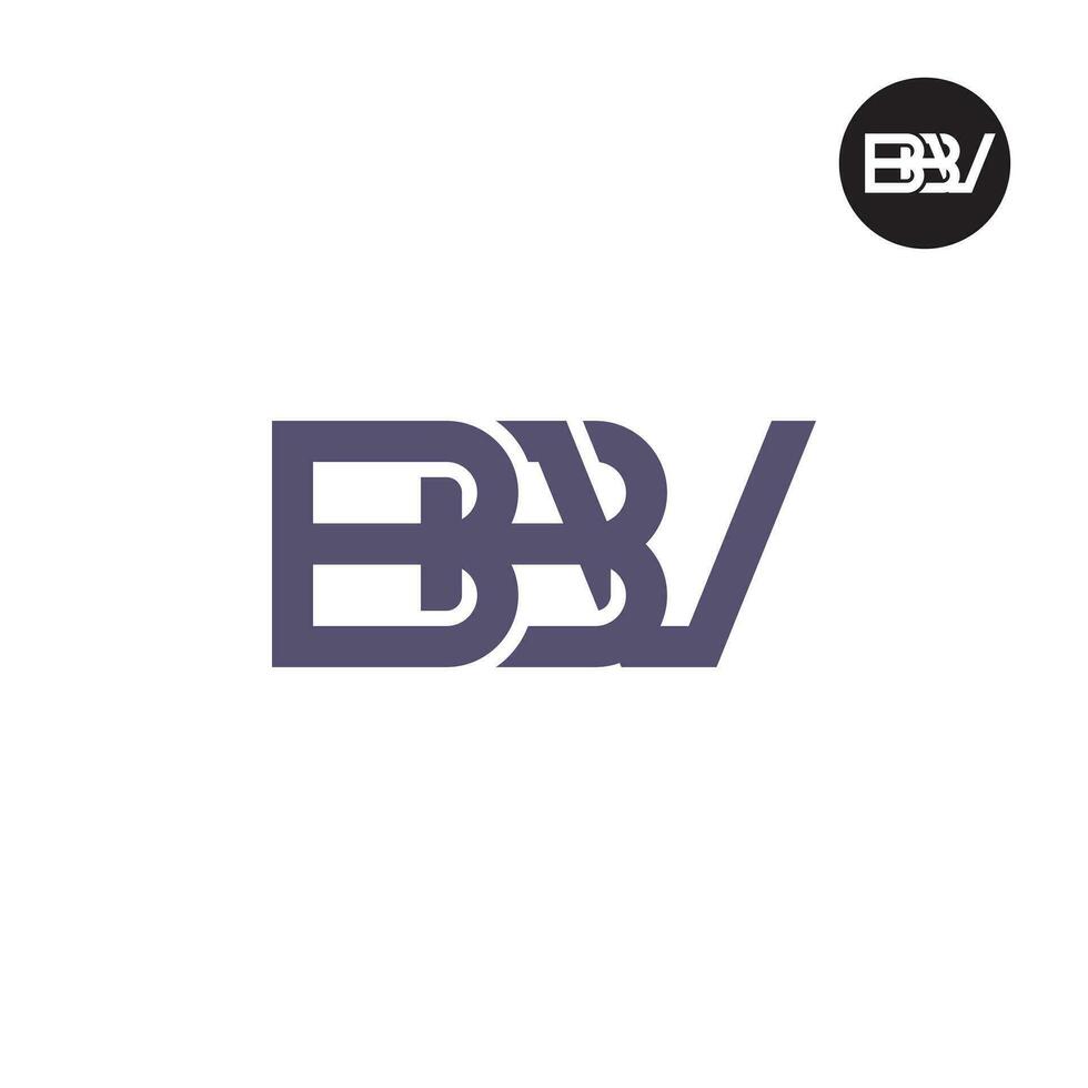 letra bbv monograma logo diseño vector