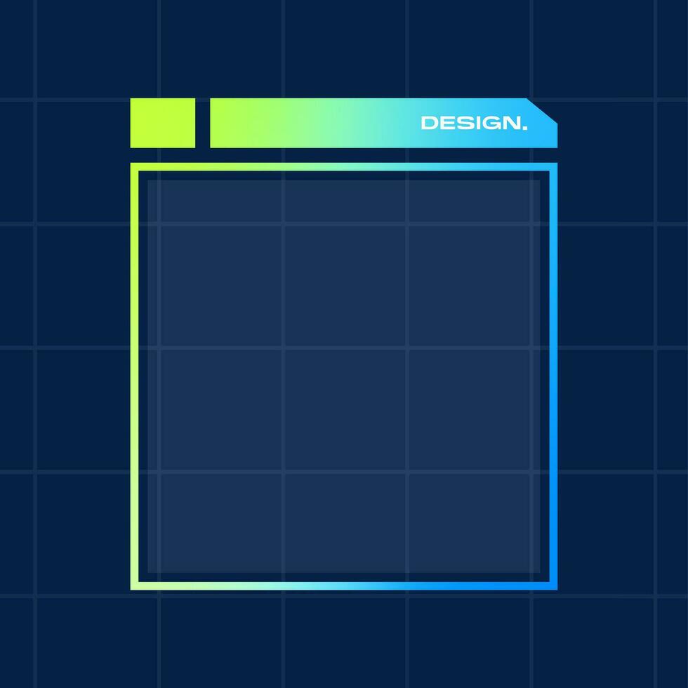 Futuristic square gradient background. Pop up window vector illustration.